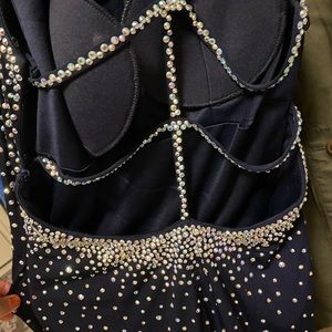 Jovani Size 2 Prom Dress Open Back Navy Blue